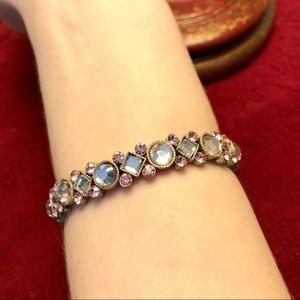 Pink and silver crystal bracelet